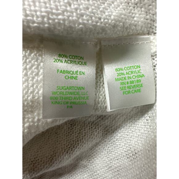 Lilly Pulitzer Coffee Sweater Size L  Resort White Intarsia Knit Pullover NWT - Picture 5 of 5